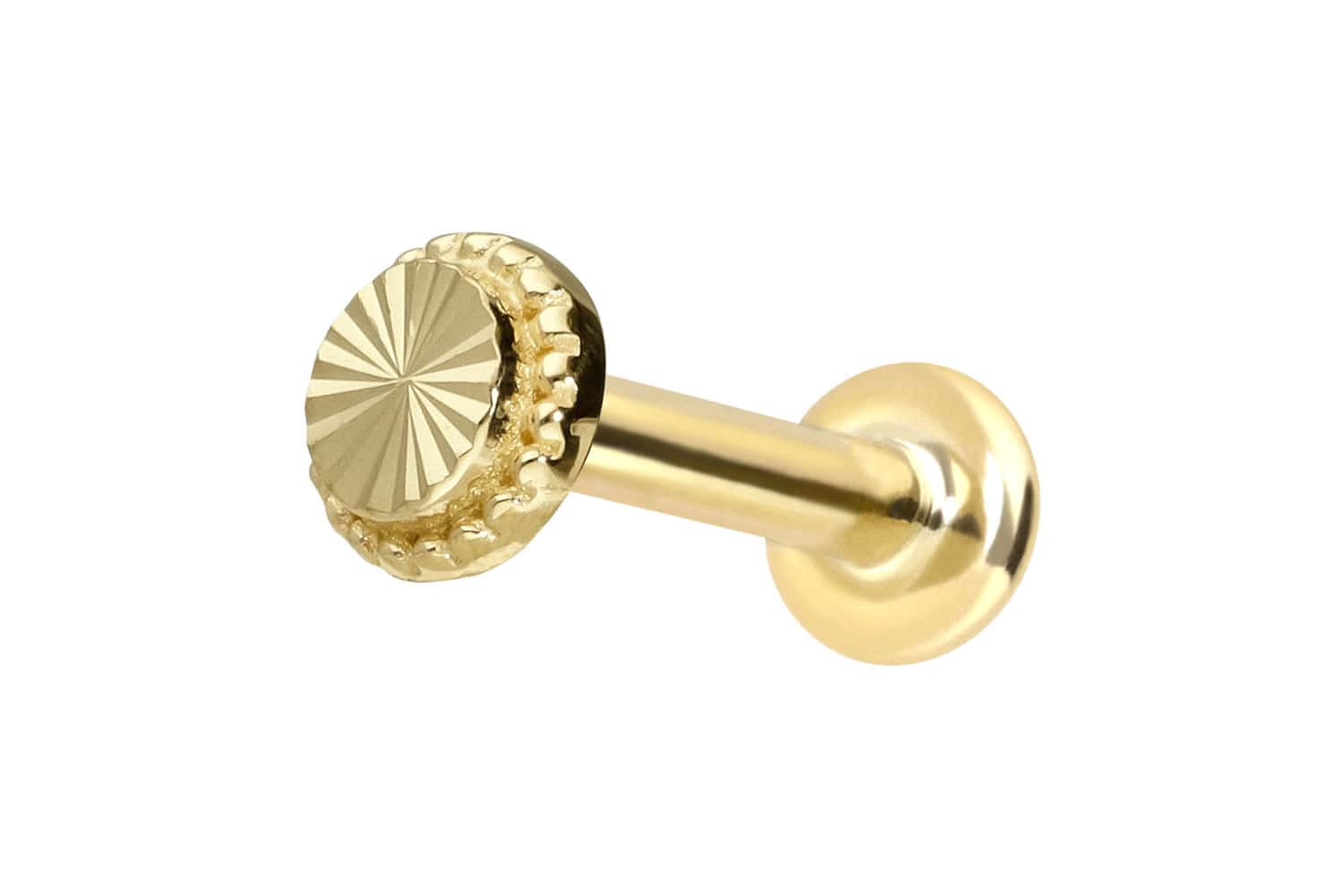 14 Karat Gold Labret Piercing mit Push Fit DISC